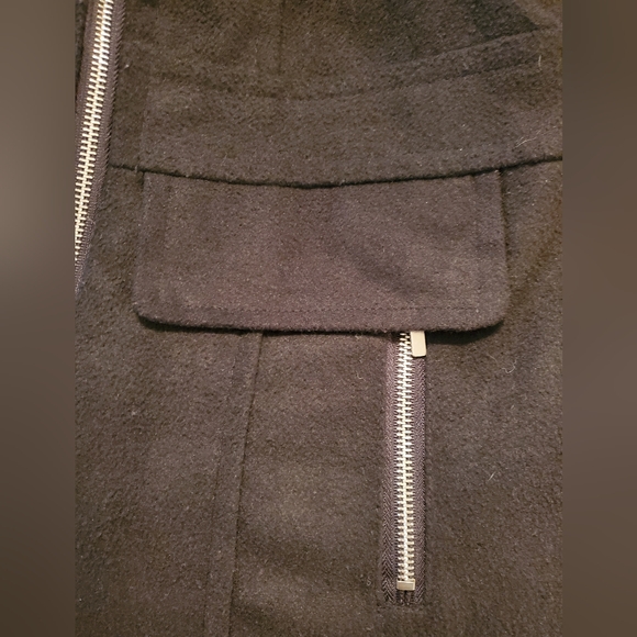 Miss London Black Wool Blend Pea Coat Size XL - Picture 4 of 9